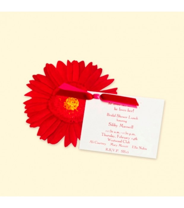 Red Gerber Daisy Card