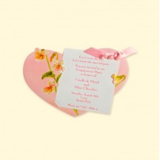 Pink Heart Invitation Card