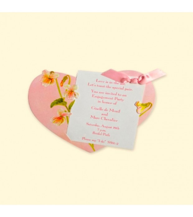 Pink Heart Invitation Card