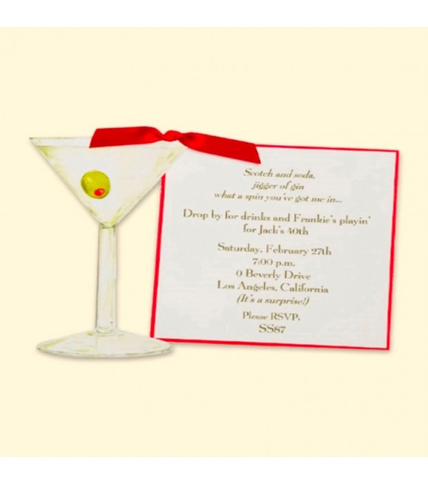 Martini Glass Invitation Card