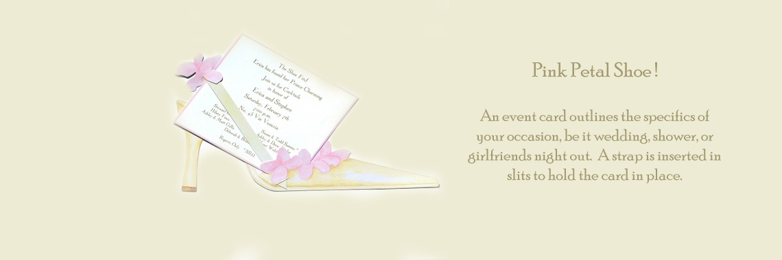 Pink Petal Shoe Invitations Cards